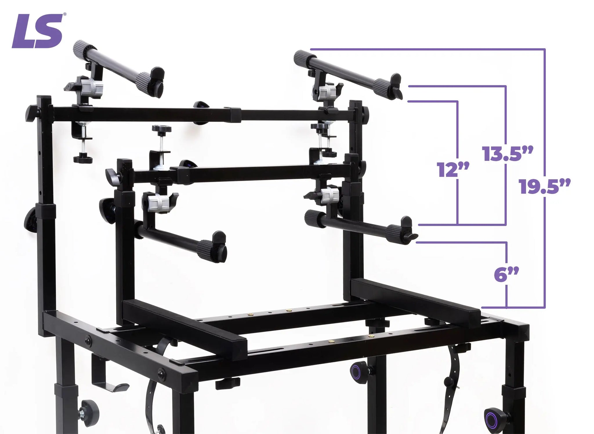 3-Tier Portable Keyboard Workstation with Wheels Liquid Stands