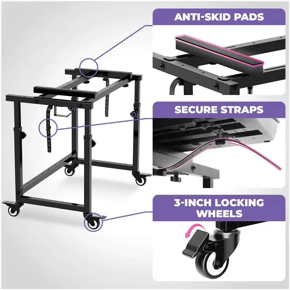 Portable Keyboard Workstation with Utility Table Liquid Stands
