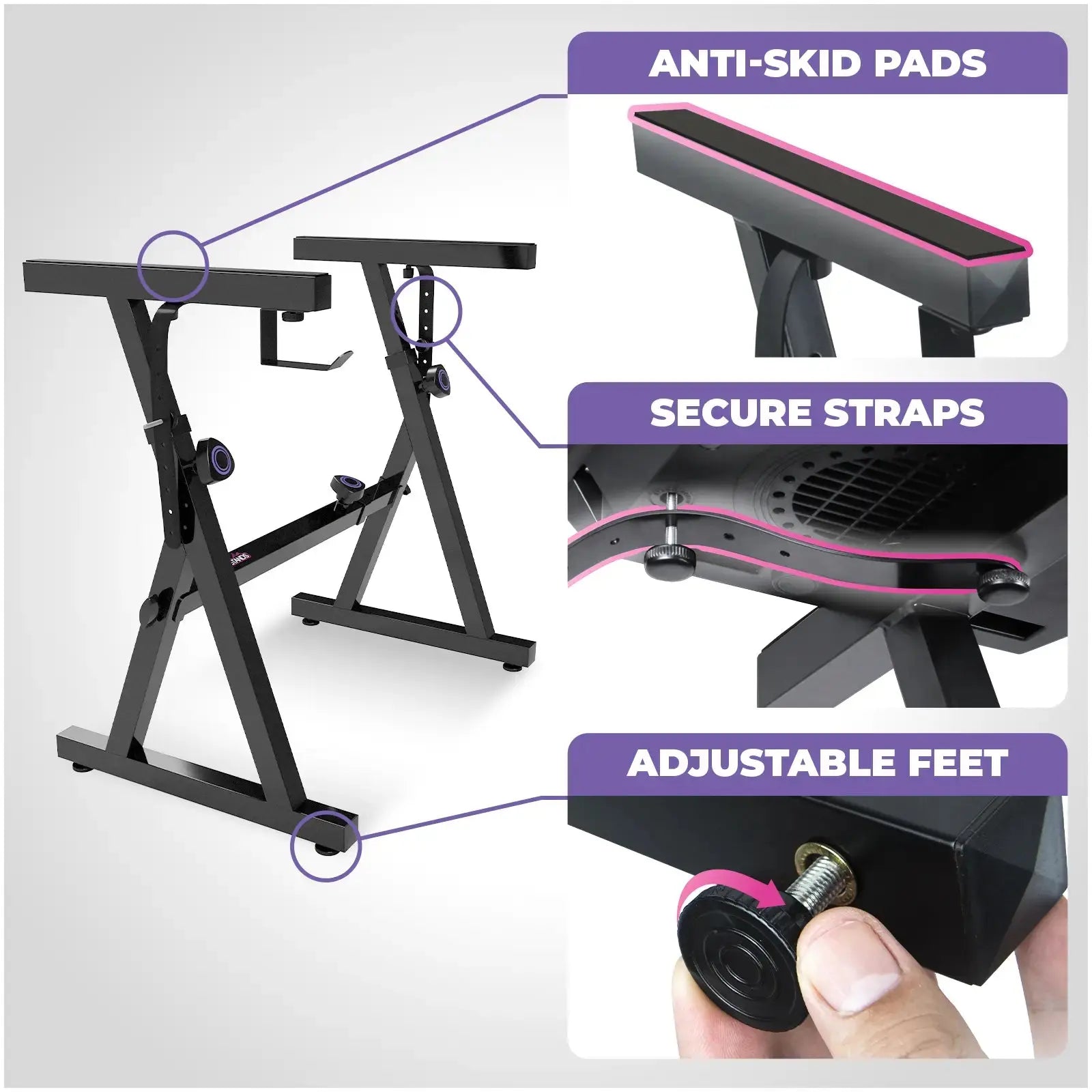 Adjustable Z Style Keyboard Stand w/ Bench Liquid Stands