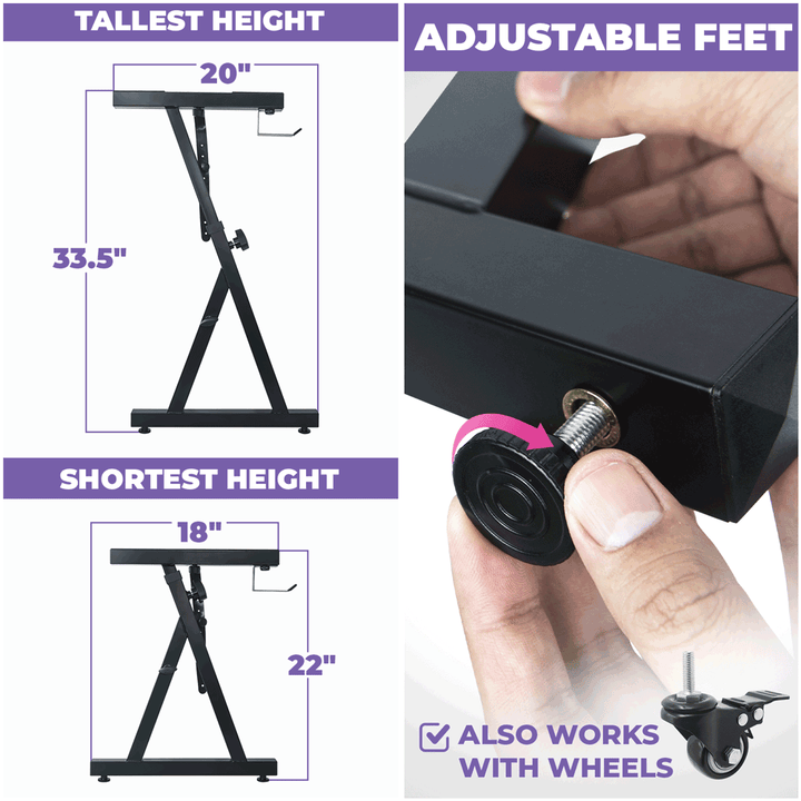 Refurbished Adjustable Z Shape Black Keyboard Stand