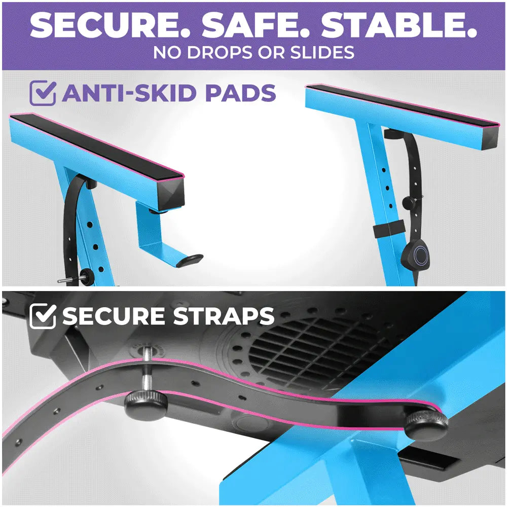 Refurbished Adjustable Z Shape Light Blue Keyboard Stand - Liquid Stands