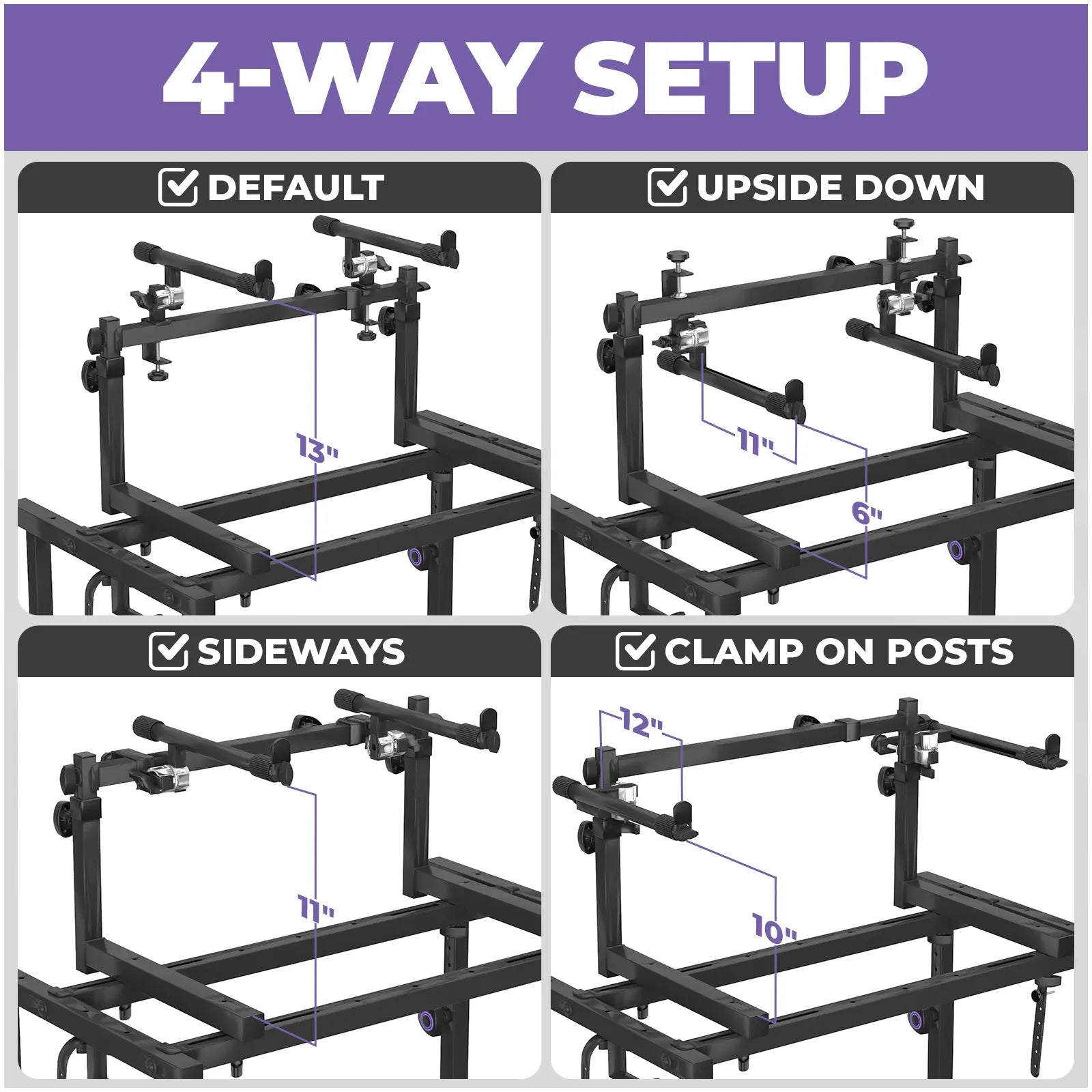 3-Tier Portable Keyboard Workstation with Wheels Liquid Stands