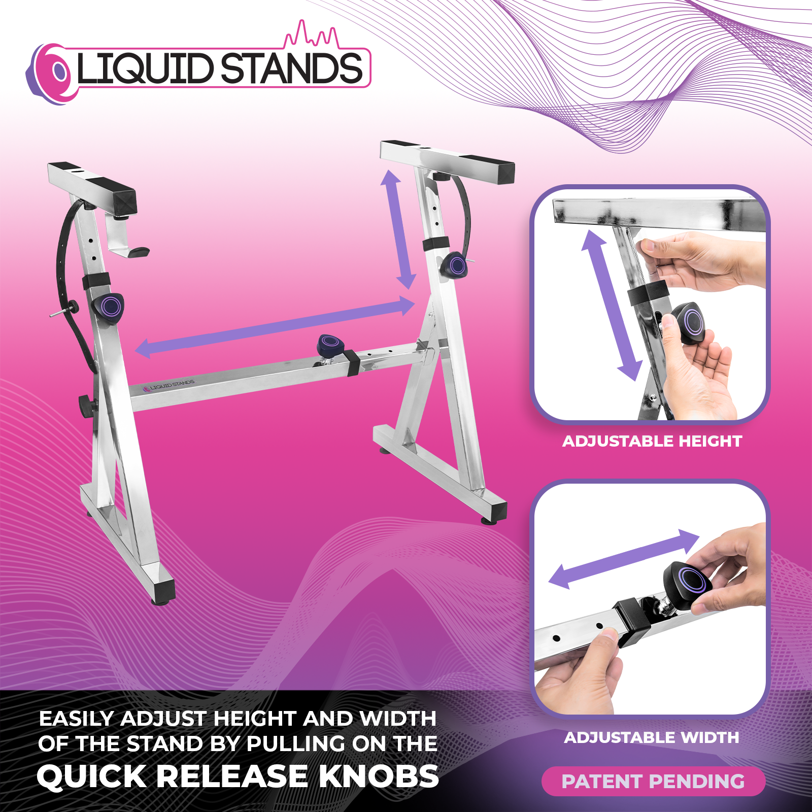 Adjustable Z Shape Chrome Keyboard Stand