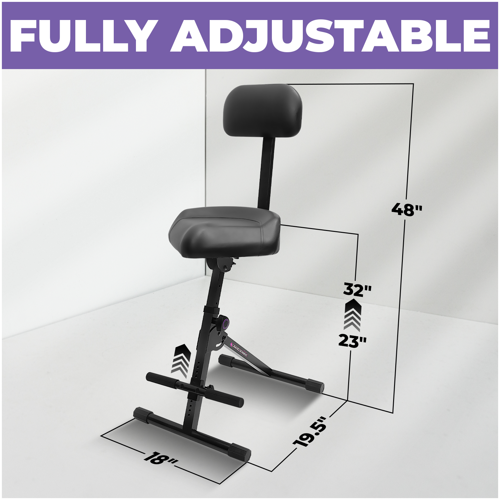 Adjustable Guitar Stool with Backrest