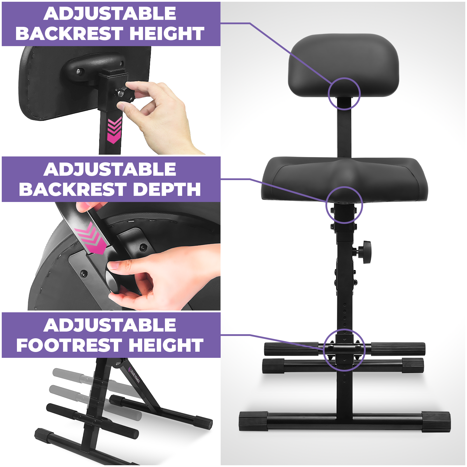 Adjustable Guitar Stool with Backrest