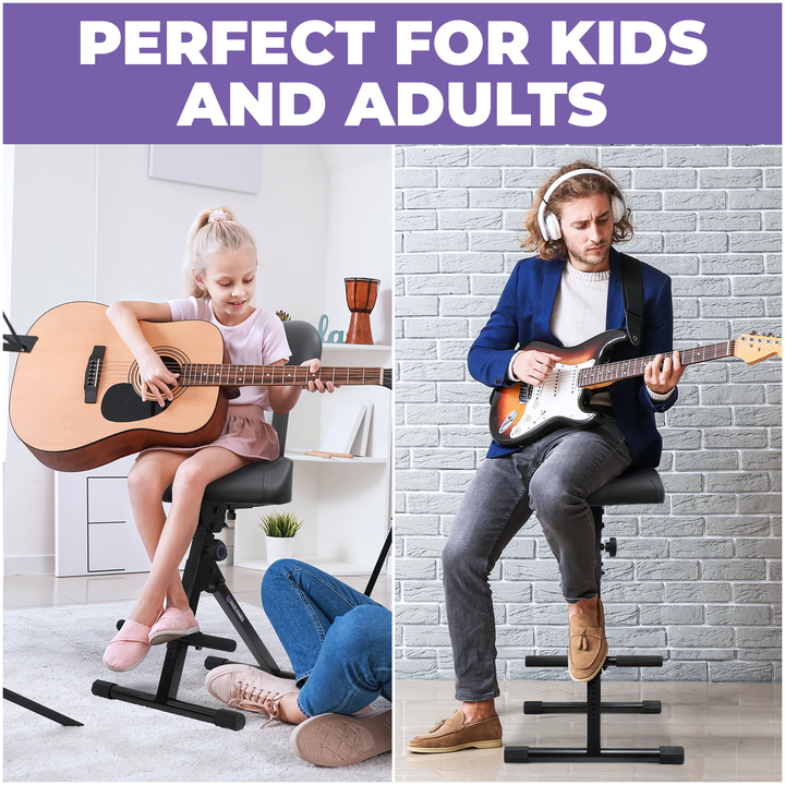 Refurbished Adjustable Guitar Stool with Backrest