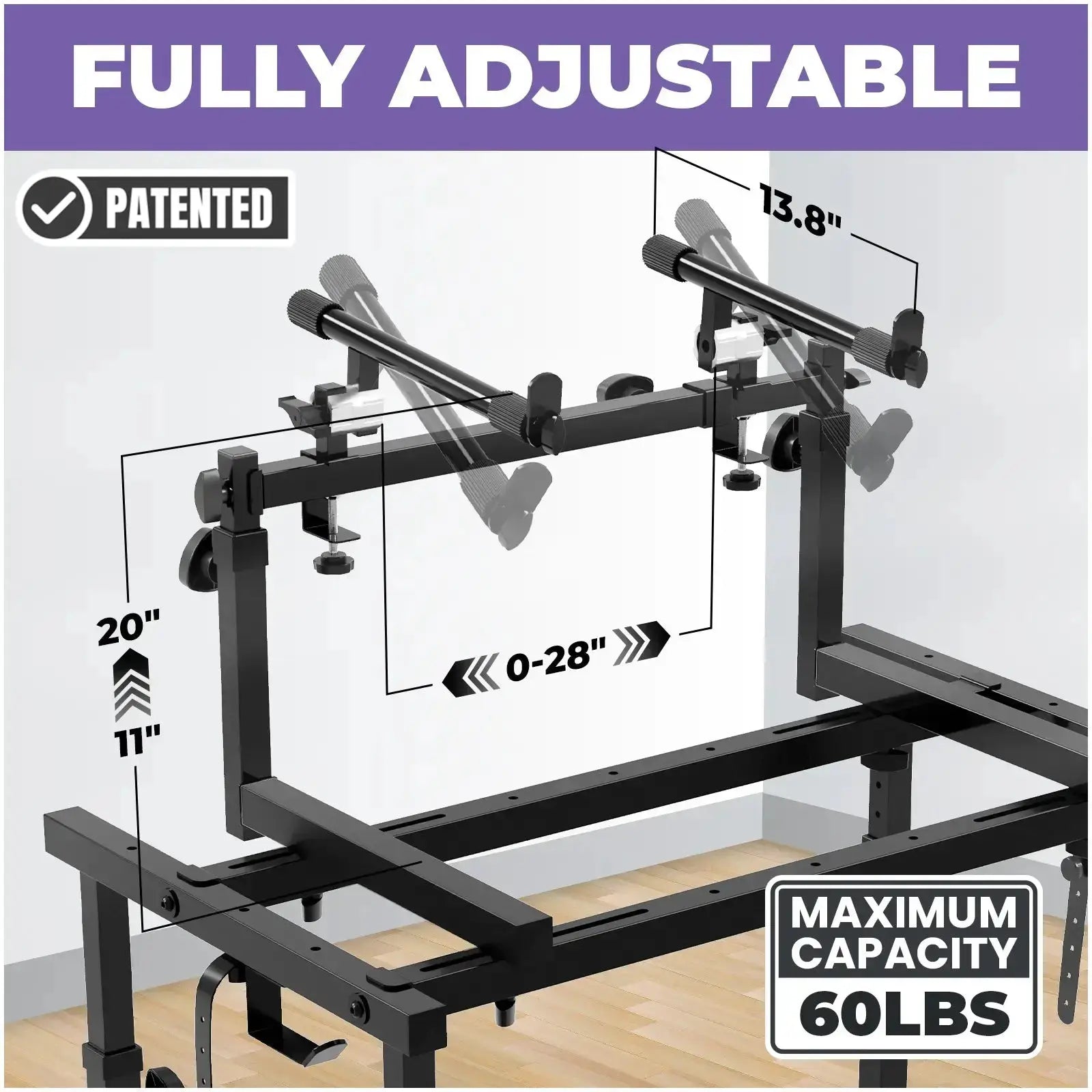 Portable Keyboard Workstation with 2nd Tier Liquid Stands