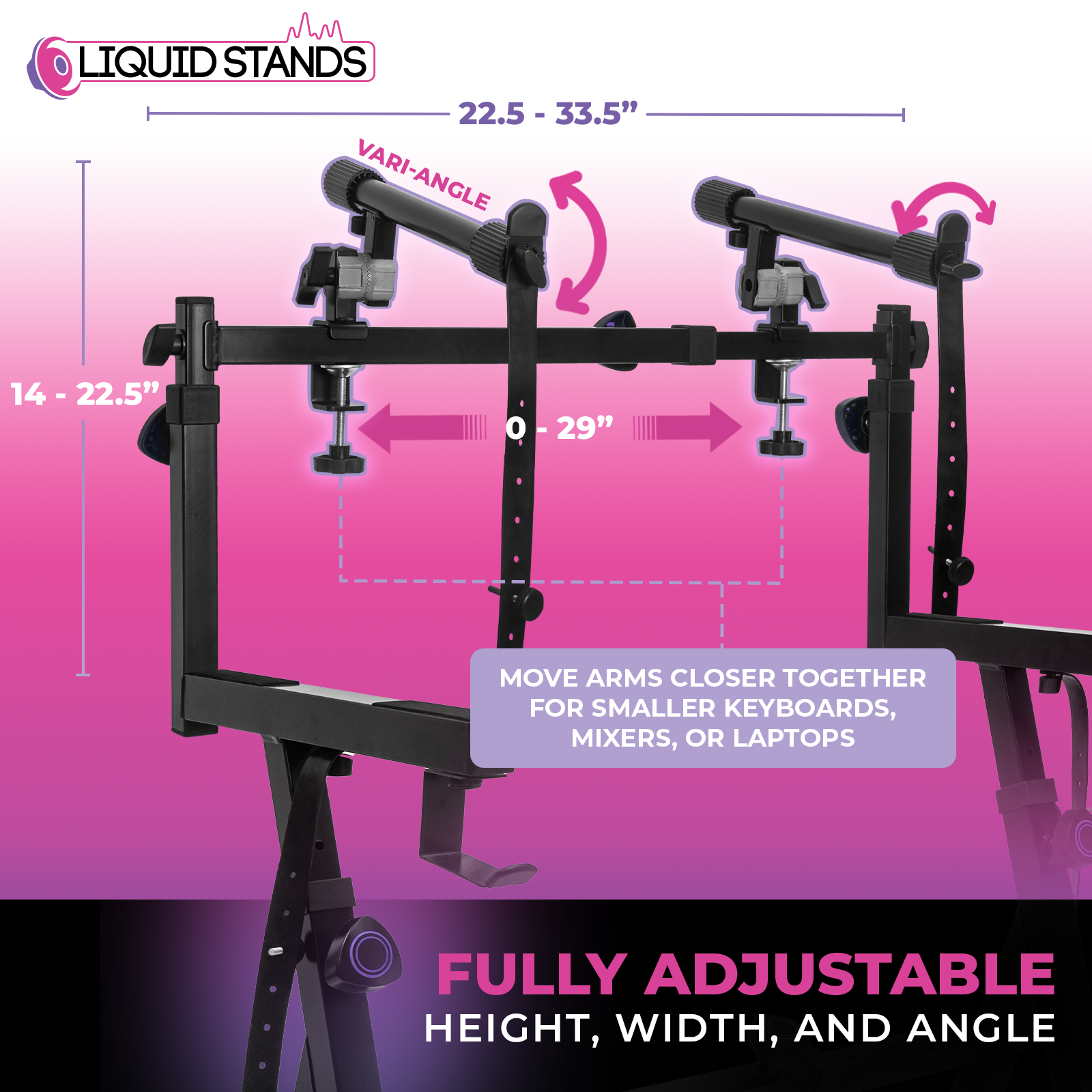 Adjustable 2nd Tier Keyboard Stand Attachment with Straps