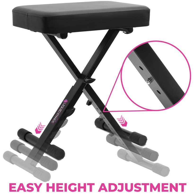 Foldable X-Style Keyboard Bench