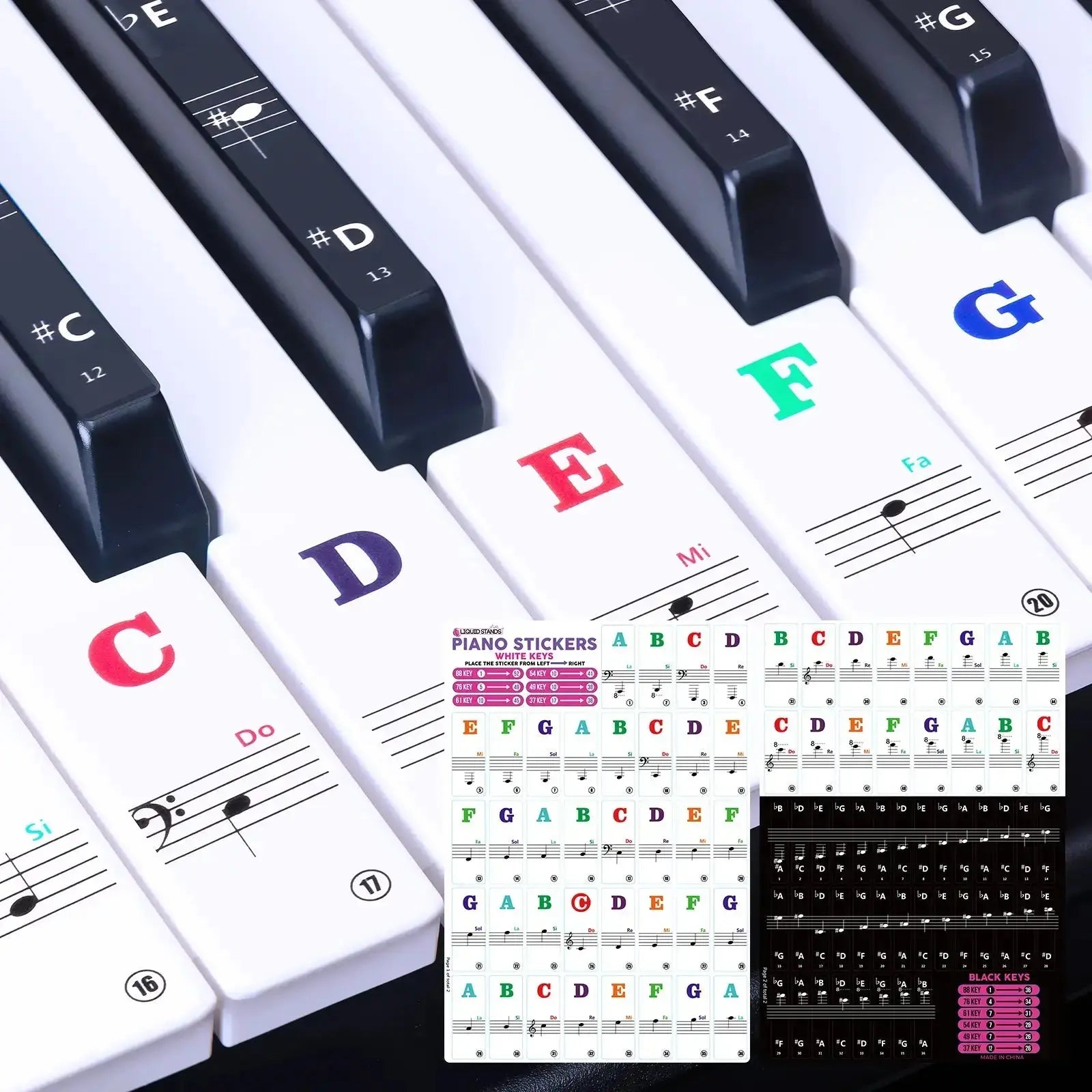 Keyboard Note Stickers Liquid Stands
