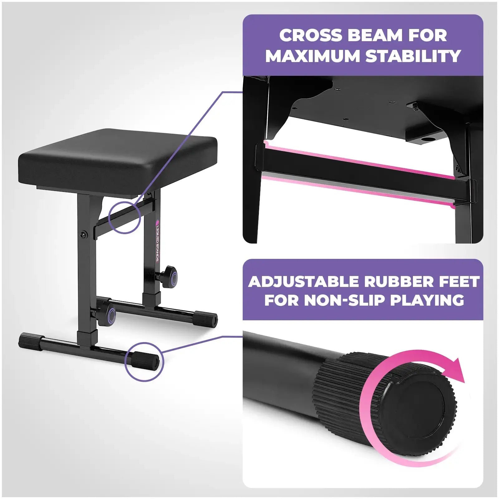 Adjustable Red Z Style Keyboard Stand w/ Bench Liquid Stands